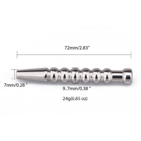 Уретральный металлический стимулятор - 7,2 см.