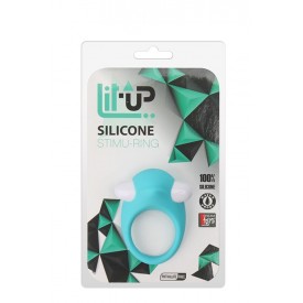 Голубое эрекционное кольцо LIT-UP SILICONE STIMU RING 6