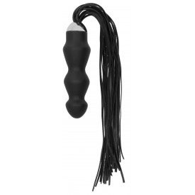 Черная плеть с рукоятью-стимулятором Flogger with Dildo - 46 см.