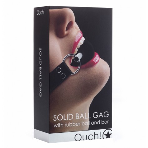 Кляп-шар на чёрных ремешках Solid Ball Gag