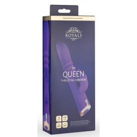 Фиолетовый вибратор-кролик The Queen Thrusting Vibrator - 29 см.