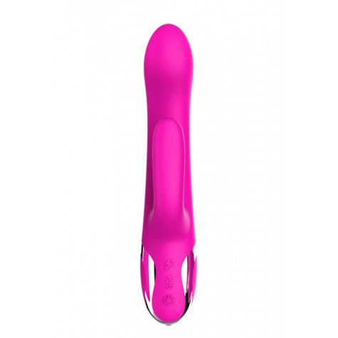 Розовый вибратор-кролик NAGHI NO.43 RECHARGEABLE DUO VIBRATOR - 23 см.